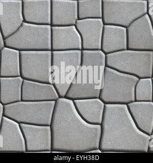 Gray Figured Paving Slabs of Different Value which Imitates Natural Stone. Stock Photo