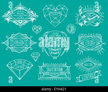Abstract  retro vintage labels, insignias. Stock Vector
