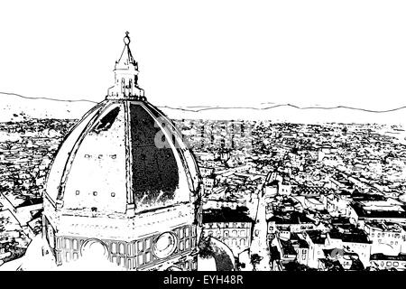 The Basilica di Santa Maria del Fiore, Florence, Italy Stock Vector