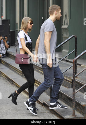 Taylor Swift and Calvin Harris out and about in NYC  Featuring: Taylor Swift, Calvin Harris Where: NYC, New York, United States When: 29 May 2015 C Stock Photo