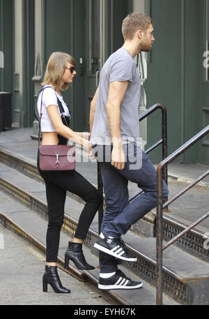 Taylor Swift and Calvin Harris out and about in NYC  Featuring: Taylor Swift, Calvin Harris Where: NYC, New York, United States When: 29 May 2015 C Stock Photo