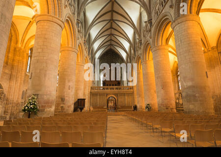 Interior scenes at Gloucester cathedral in England Stock Photo