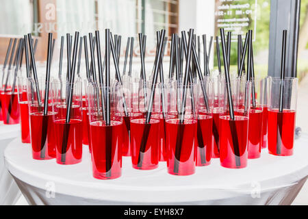 Welcome drinks - red drink molecular gastronomy Stock Photo