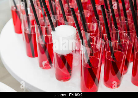 Welcome drinks - red drink molecular gastronomy Stock Photo