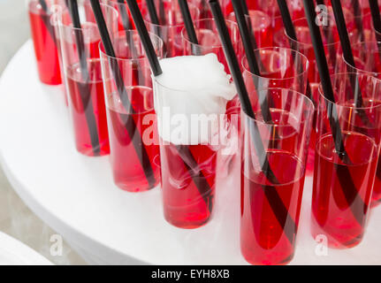 Welcome drinks - red drink molecular gastronomy Stock Photo