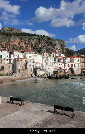 Italy. Sicily island . Province of Palermo. View of Cefalu in spring Stock Photo