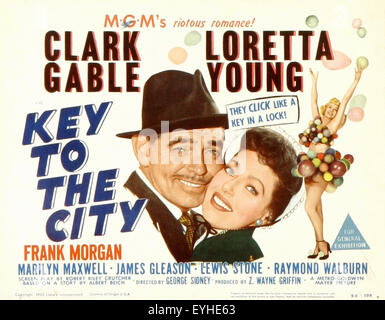 Key to the City - Clark Gable - Loretta Young - Movie Poster Stock Photo