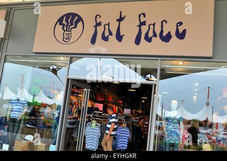 London, UK - June 14, 2015: Detail of the entrance to a Fat Face store. Stock Photo