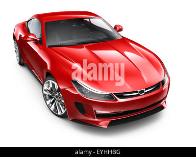 Isolated red sports car on white background Stock Photo