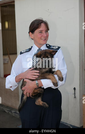 Assistant Commissioner Lynne Owens visits the Metropolitan Police Service Dog Training Establishment. Stock Photo