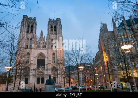 Cathedral of St. Michael and St. Gudula, Brussels Stock Photo