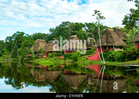 Napo Wilderness Lodge on Napo Lagoon, Yasuni NP, Ecuador Stock Photo