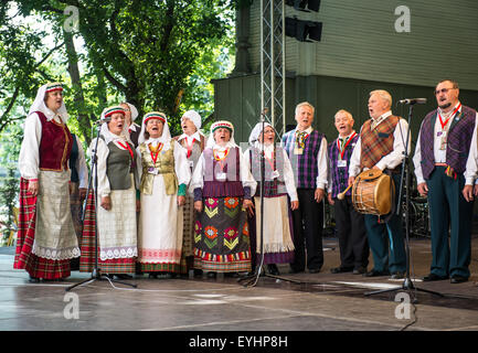 Group of Latvian People in National Costume Stock Photo - Alamy