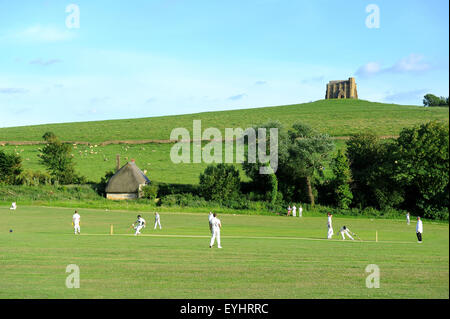 Cricket match, village cricket match in Abbotsbury, Dorset, Britain, UK Stock Photo