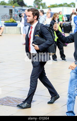 Juan Mata arrives with the Manchester United squad after their pre-season tour of the United States. Stock Photo