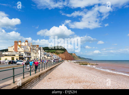 The Esplanade and beach in Sidmouth, Devon, England, UK Stock Photo