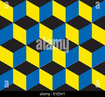 Geometric vector background. Cube shapes. Optical illusion Stock Vector