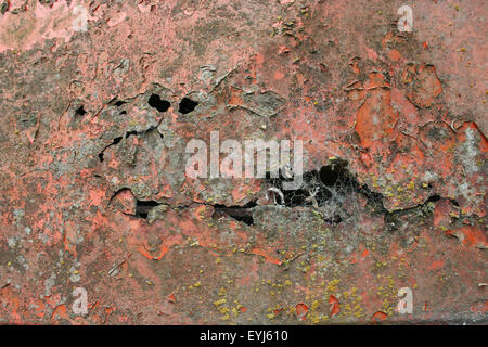 Weathered orange metal, Germany. Stock Photo