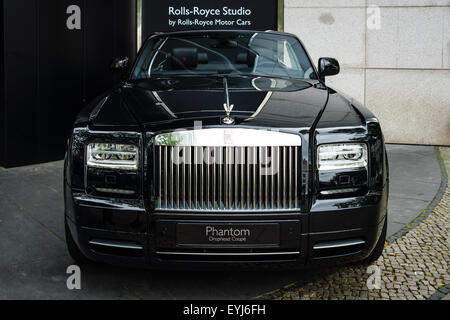 BERLIN - JUNE 14, 2015: Luxury car Rolls-Royce Phantom Drophead Coupe (since 2007). The Classic Days on Kurfuerstendamm. Stock Photo