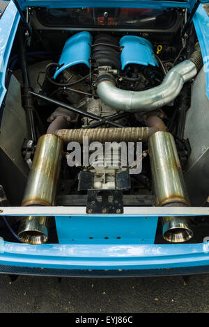 BERLIN - JUNE 14, 2015: Engine of a sports car Jim Turner GTO, 1984. The Classic Days on Kurfuerstendamm. Stock Photo