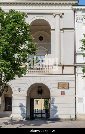 Edifice where Maria Skłodowska Curie studied chemistry, Warsaw, Poland Stock Photo