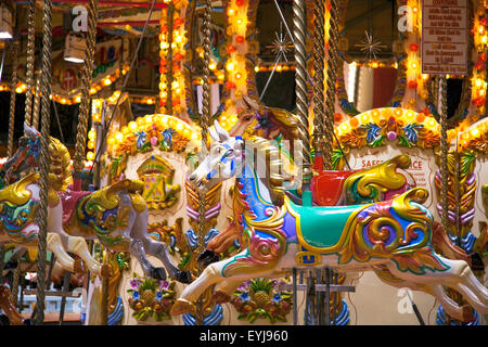 Horses on a carousel Stock Photo