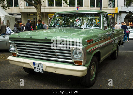 BERLIN - JUNE 14, 2015: Full-size pickup truck Ford F100 (fifth generation), 1968. The Classic Days on Kurfuerstendamm. Stock Photo