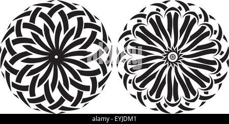 Round ornaments on a white background. Vector set of tribal Stock Vector