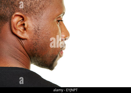 Black man looking pensive to the side Stock Photo