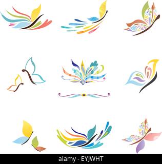 Creative abstract colorful icons for identity and design Stock Vector