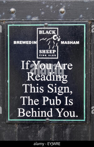 Amusing Black Sheep brewery sign taken in Muker in Swaledale Stock Photo