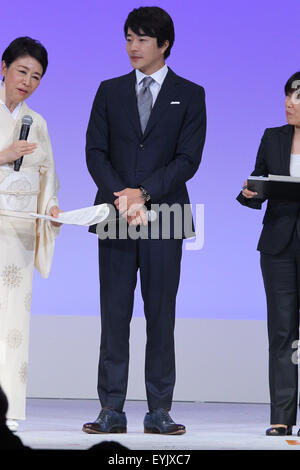 Yuko Ando and Kwon Sang-Woo, Jul 19, 2015 : South Korean actor Kwon Sang Woo attends the 'Bridge to the future' event to commemorate the 50th anniversary of the normalization of post war bilateral relations between South Korea and Japan in Tokyo on July 19, 2015. © Pasya/AFLO/Alamy Live News Stock Photo