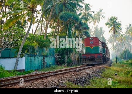 Sri Lanka, West Coast, Bentota, train from Colombo to Galle Stock Photo