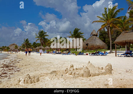 Mexico, Quintana Roo State, Riviera Maya, Tulum Mayan Site (aerial View 