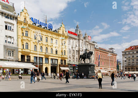 Statue of King Josip at the Main Square, Zagreb, Croatia Stock Photo