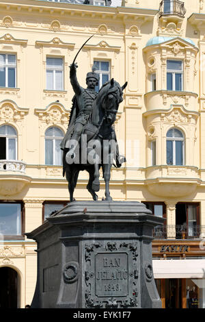 Statue of King Josip at the Main Square, Zagreb, Croatia Stock Photo