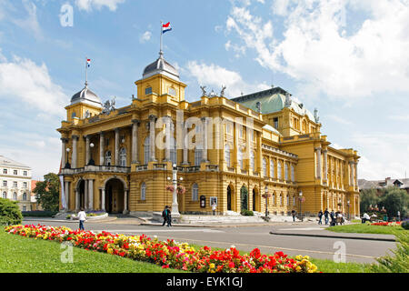 Marshal Tito Square, Croatian National Theatre, Zagreb, Croatia Stock Photo