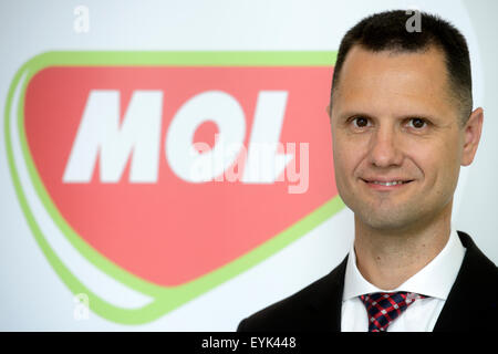 Hungarian oil group MOL wants to become a leader on the Czech filling station market both in terms of the number of filling stations and in terms of the volume of fuel sales, Attila Dsupin, pictured, MOL's CEO in the Czech Republic, told CTK in Prague, Czech Republic, July 31, 2015. All petrol stations Agip in the Czech Republic and Slovakia will be run by Hungarian oil holding MOL. (CTK Photo/Michal Kamaryt) Stock Photo