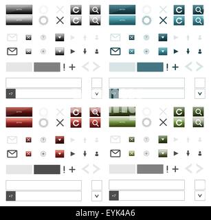 Set Of Colored Web Design Main Elements For Sites Stock Vector