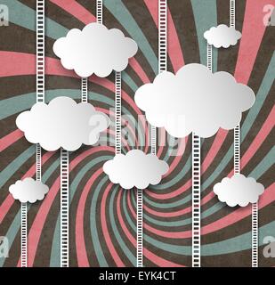 Vintage Background With Clouds And Ladders Stock Vector
