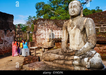 Sri Lanka, Ceylon, North Central Province, ancient city of Polonnaruwa, UNESCO World Heritage Site, quadrangle, Vatadage temple, Stock Photo
