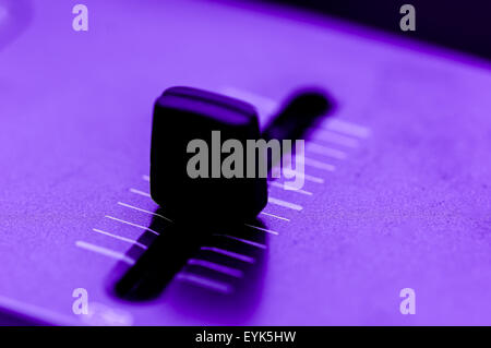 Synthesizer patch panel Close-up button knob on touch panel Stock Photo