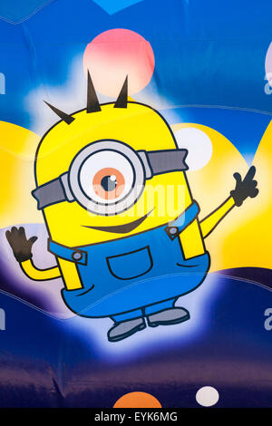Close up detail of Minion on Minions bouncy castle at Bournemouth beach, Bournemouth, Dorset UK in July Stock Photo