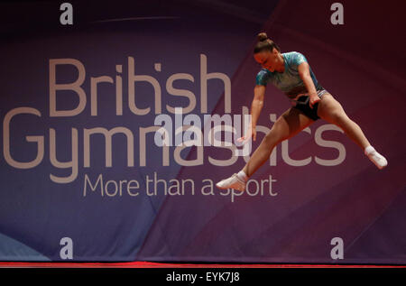 Liverpool, UK. 31st July, 2015. British Gymnastics Championship Series Day 2. Kayleigh Silva of the Martines Action Pack competes in the Aerobics British Championships 2015. © Action Plus Sports/Alamy Live News Stock Photo