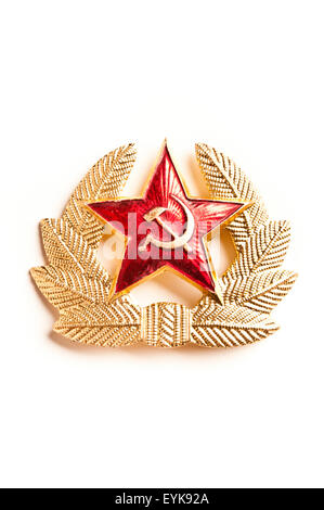 communist star with hammer and sickle symbols from USSR Stock Photo