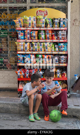 Two boys chatting Stock Photo