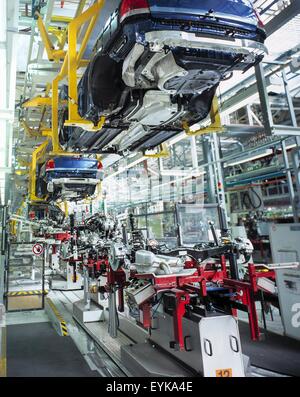 Production line for manufacturing of the engines in the car factory ...