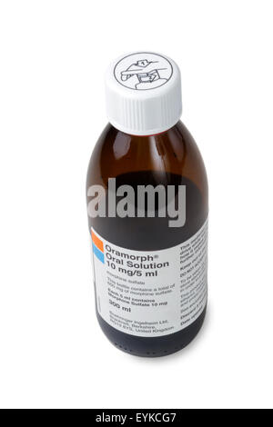 Bottle of Oramorph liquid morphine Stock Photo