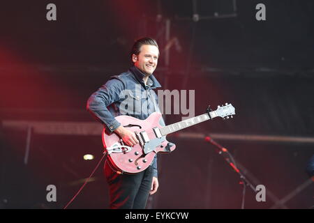 Penrith, Cumbria, UK. 31st July, 2015. Augustines perform live on the Main Stage at Kendal Calling 2015. Credit:  SJN/Alamy Live News Stock Photo