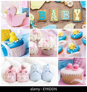 Collection of baby shower images Stock Photo